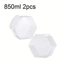 2/4/6pcs Hexagon Transparent Plastic Candy/Cookie Jars With Lids - Airtight Food Storage Containers For Kitchen Countertop, Pantry, Candy Buffet, Weddings, Christmas, Halloween, Easter, Thanksgiving - Space-Saving Design, Durable Containers - Clear - View 16
