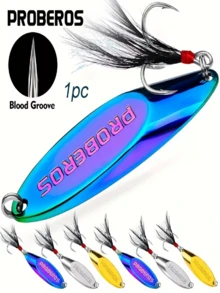 1pcs 3g-10g Lure Vib Fishing Bait, Lure Sequins, Bionic Bait, Fishing Rod, Artificial Bait, Lure, Metal Hard Bait, With 3 Hooks, With Hook Feather, Rotating Sequins Fishing Tackle, Fishing Tools And Accessories, Fishing Supplies - Multicolor - View 3