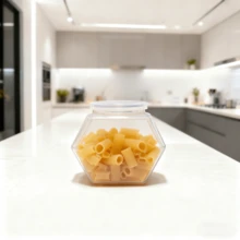 2/4/6pcs Hexagon Transparent Plastic Candy/Cookie Jars With Lids - Airtight Food Storage Containers For Kitchen Countertop, Pantry, Candy Buffet, Weddings, Christmas, Halloween, Easter, Thanksgiving - Space-Saving Design, Durable Containers - Clear - View 5
