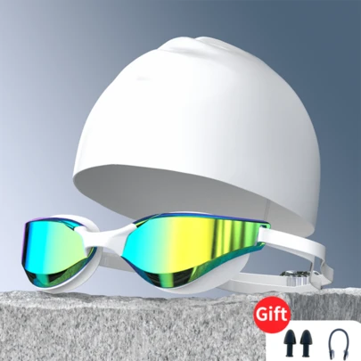 High Definition Transparent Electroplated Anti-Fog Swimming Goggles, Professional Training & Competition Swim Goggles, Waterproof & Anti-Fog, Clear Vision