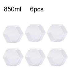 2/4/6pcs Hexagon Transparent Plastic Candy/Cookie Jars With Lids - Airtight Food Storage Containers For Kitchen Countertop, Pantry, Candy Buffet, Weddings, Christmas, Halloween, Easter, Thanksgiving - Space-Saving Design, Durable Containers - Clear - View 14