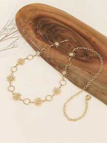 1pc Women's Waist Belt/Chain, Summer Circle Western Cowboy Rodeo Millennium Leather Belt Chain Metal Style, Minimalist Versatile Dress Accessory - Multicolor - View 5