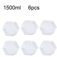 2/4/6pcs Hexagon Transparent Plastic Candy/Cookie Jars With Lids - Airtight Food Storage Containers For Kitchen Countertop, Pantry, Candy Buffet, Weddings, Christmas, Halloween, Easter, Thanksgiving - Space-Saving Design, Durable Containers - Clear - View 15
