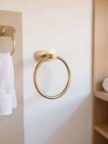 Bathroom Pendant Towel Ring Towel Storage Rack Gold Silver Black Towel Ring 1 Piece - Multicolor - View 3
