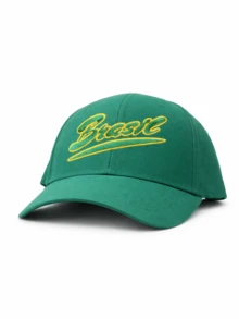 Embroidered Cap Brazil Urban Look Unisex Adjustable For Daily Use Gym Soccer World Cup Carnival Beach - 綠色 - 查看 3