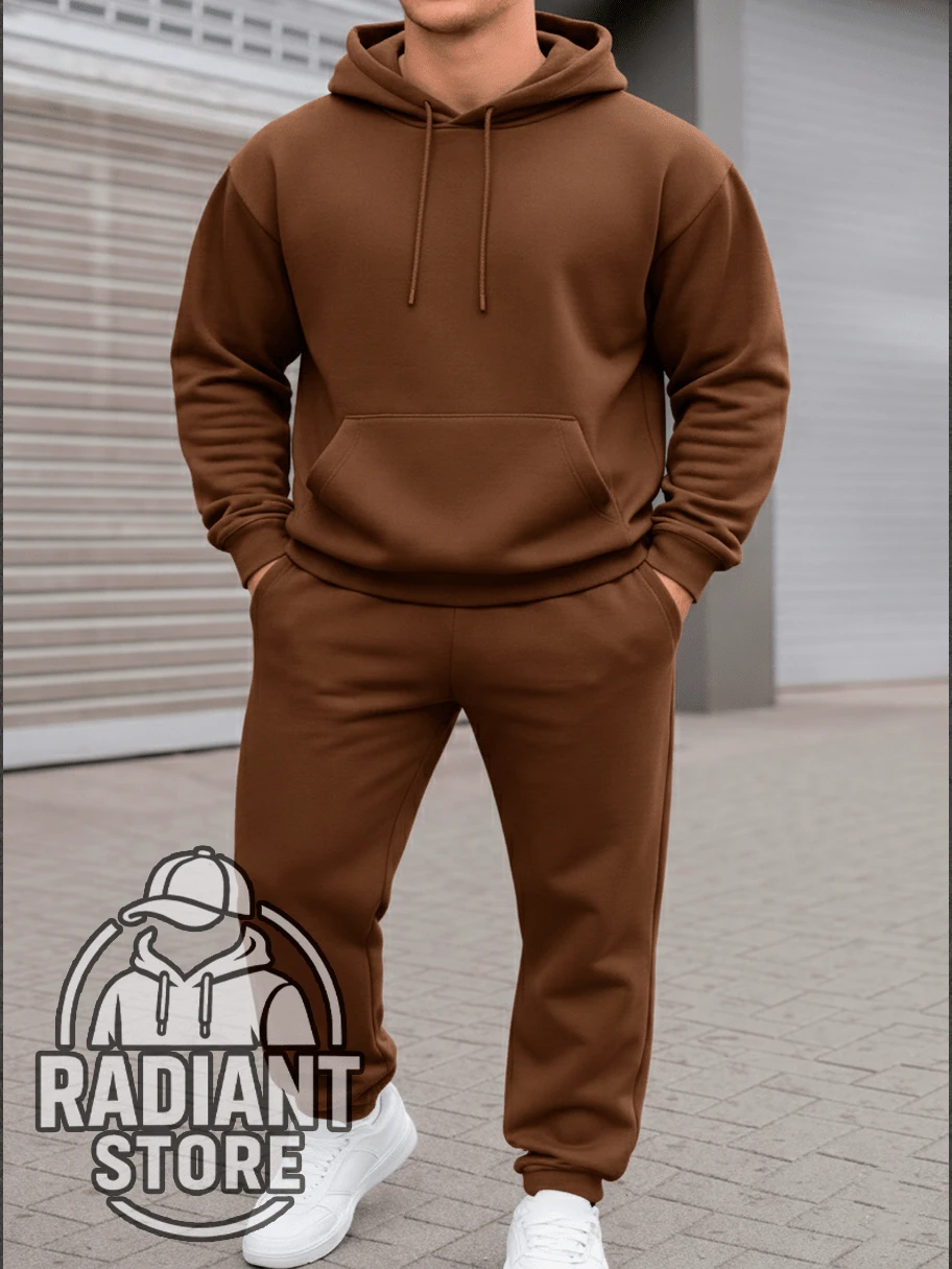 Plain Set Of Basic Sweatshirts, Comfortable For Everyday Wear, Streetwear Art, Urban Culture, Street Fashion, Street, Graffiti, Skater, Unisex, Men's And Women's, Sweatshirt, 50% Cotton 50% Polyester, Premium Streetwear Top, New Release, Immediate Shipping, Various Colors!! - 鏽棕色 - 查看 1