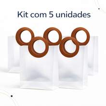 5 Transparent Bags With Faux Leather Handles - Gift, Event, Party - 包包 - 查看 5