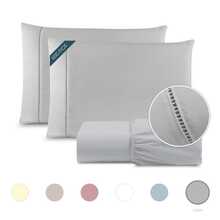 A Touch Of Sophistication: 3-Piece Sheets In 600-Thread Count Egyptian Cotton - Grey - View 9
