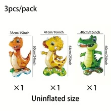 霸王龙和迅猛龙铝箔气球，是主题庆祝活动的完美之选——生日、性别揭晓派对、毕业典礼、返校季、情人节 - 恐龍套裝 - 查看 8