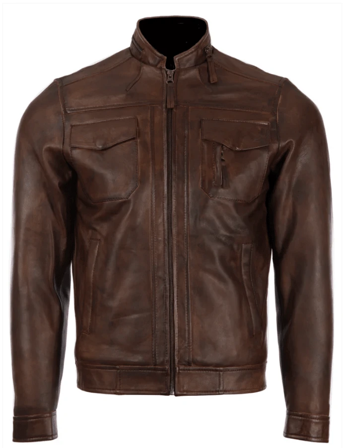 Men's Real Leather Jacket In Brown Colour 2ZCV - Brown - View 1