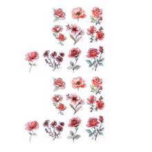 1包20张水彩花卉主题PET贴纸，个性化手机壳美学剪贴簿装饰素描本艺术手机壳DIY拼贴卡片材料手工制作手账学校用品 - 1 Set - 查看 16