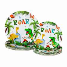 10个/20个/50个装火山恐龙一次性纸盘，派对用品，适用于性别揭晓派对、生日派对、主题派对、家庭野餐 - 可重复使用（7英寸/9英寸） - 彩色 - 查看 6