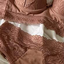 National Set: Thong-Lace Comfort, Triple Closure, Reinforced Bubble Cups - Rusty Rose - View 3