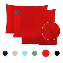 A Touch Of Sophistication: 3-Piece Sheet Set In 600 Thread Count Egyptian Cotton - Red - View 9