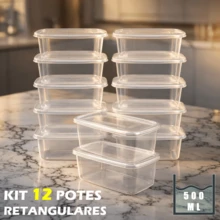 Set Of 12 Transparent 500ml Airtight Containers, Freezer And Microwave , - 查看 1