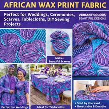 High-Quality African Cotton Wax Print Fabric, Featuring Bright And Bold Traditional Patterns, Ideal For DIY Clothing, Home Projects, Upholstery, And Crafting. 100% Cotton, Soft And Breathable Fabric - Batik Fabric - View 4