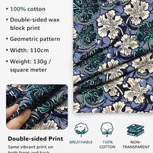 Vải cotton in sáp châu Phi chính hãng – Họa tiết Ankara chất lượng cao dành cho thời trang, các dự án trang trí nhà cửa, bọc ghế và các sản phẩm thiết kế riêng – 100% cotton tự nhiên, mềm mại, thoáng khí, chất liệu tuyệt vời cho quần áo, rèm cửa, váy và nhiều hơn nữa. - Vải batik - Xem 4