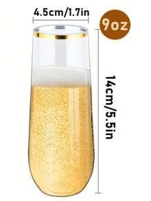 香檳杯 2/5/8/10入 266ml 透明 PET 派對杯，適用於水、果汁、調酒、葡萄酒與甜點，適合餐飲活動、大型場地、餐廳、婚禮、生日派對、節日與聖誕節 - 查看 5