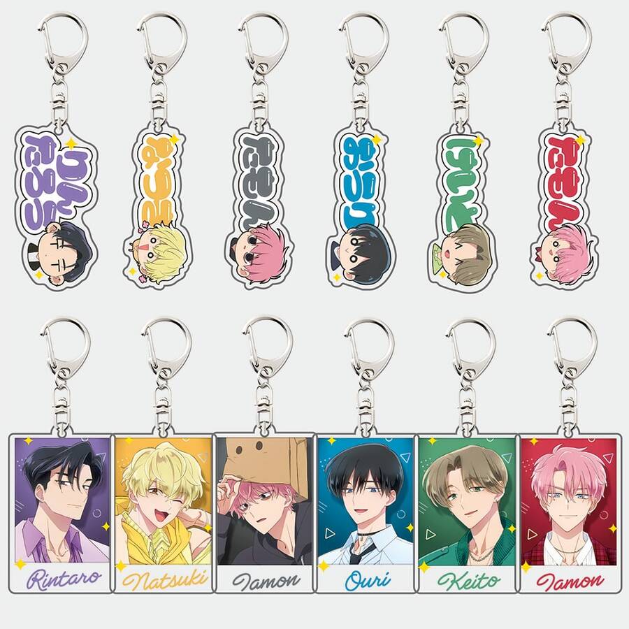 Tamon-Kun Wa Docchi! Tamon's B-Side Acrylic Keychain – Featuring Tamon & Hiyori, Anime Character Display Figure Bag Charm Collectible Gift - Multicolor - View 1