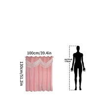 1件装【穿孔式顶部】欧式一体式窗帘，配有优雅的布艺裙摆、遮光衬里和薄纱，适用于卧室、客厅、餐厅等都市软装风格，兼容多种窗帘杆安装方式 - 粉色 - 查看 17