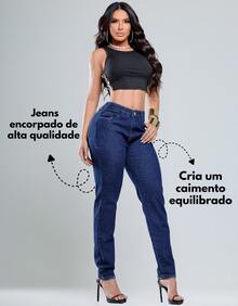 Women's Mom Jeans, Stylish, Casual, Sexy, Faux Denim Print, Pocket, Zipper, Button, Vintage, Office, Vacation, Night, Beach, Travel, Timeless - 皮多藍 - 查看 6