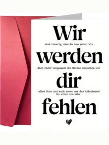 1PC Sincere German Retirement And Career Transition Farewell Card - A Lasting Souvenir For Colleagues, Friends, And New Beginnings - Multicolor - View 1