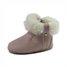 Baby Girl's Feather Booties For Newborns - 5 Colors - Baby Pink - View 2