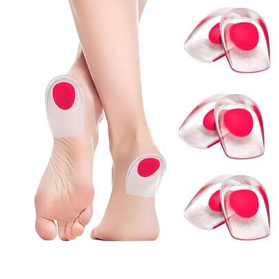 Vmingo 3 Pares Plantilla Talonera Autoadherible Suave Flexible Azul/Rojo Gel