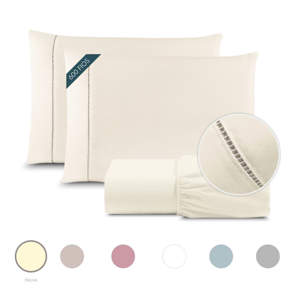 A Touch Of Sophistication: 3-Piece Sheets In 600-Thread Count Egyptian Cotton - 稻草 - 查看 1