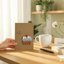 Thiệp chúc mừng sáng tạo và thú vị, thiệp hình bánh kem mini làm thủ công bằng giấy Kraft, thiệp mời sinh nhật cho gia đình và bạn bè. - Nhiều màu - Xem 7