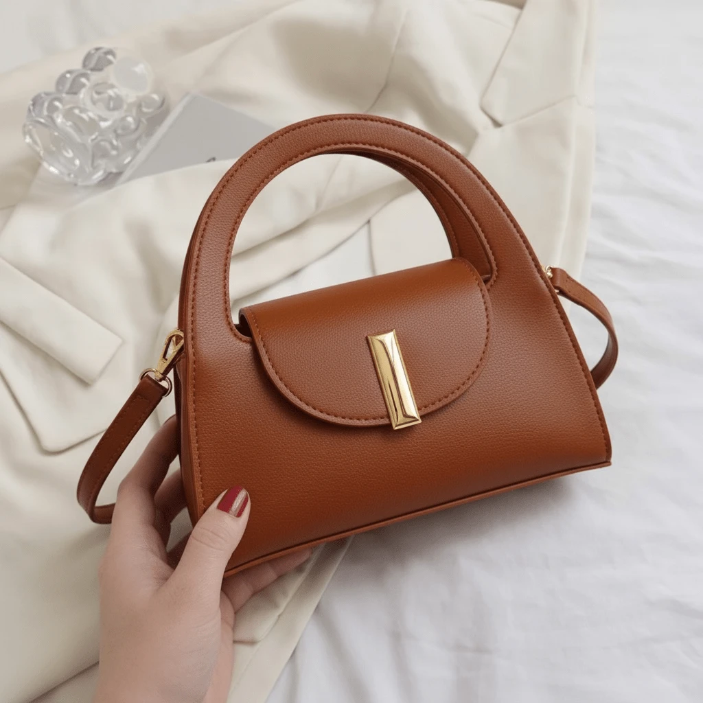 Elegant Small White Women's Handbag, Handbag And Crossbody Bag - New Release - Rust - View 1
