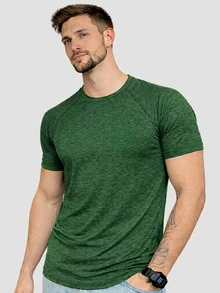 Men's Dry Fit Gym Fitness Sports Training T-Shirt - 混合綠 - 查看 1