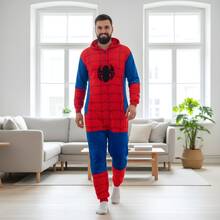 Plush Kigurumi Pajamas Cosplay Costume Marvel Spider-Man - Đỏ - Xem 7