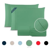 A Touch Of Sophistication: 3-Piece Sheet Set In 600 Thread Count Egyptian Cotton - Olive Green - View 8
