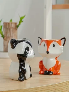 1pc Cute Animal Ceramic Succulent Planter, Creative Desktop Decor For Balcony - A - View 3