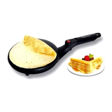 Sarten para Crepas 20cm Antiadherente de Uso Manual, Crepera Electrica Calentado Rapido Diseño Compacto Ideal para Crepas Hot Cakes Tortillas Incluye Plato para Mezcla - Ver 1