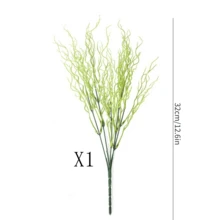 1/3/6片装，32厘米仿真植物叶片，含桉树叶，适用于墙面、客厅、卧室、婚礼、派对装饰、桌面摆件、家居、桌面装饰、厨房、婚礼、餐桌、中心装饰、办公室、花园、户外、房屋、庭院装饰，适合春、夏、秋、冬四季。 - 綠色 - 查看 7