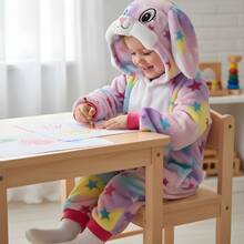 nerd hunters Kids Cozy Rabbit Hooded Kigurumi Pajama Suit - Multicolor - View 6