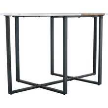 Extendable Dining Table With Wood Finish And Black Trim – Sturdy Black Metal Frame, Compact Kitchen Table For 4 To 6 People, Modern And Multifunctional Dining Table - White - View 6