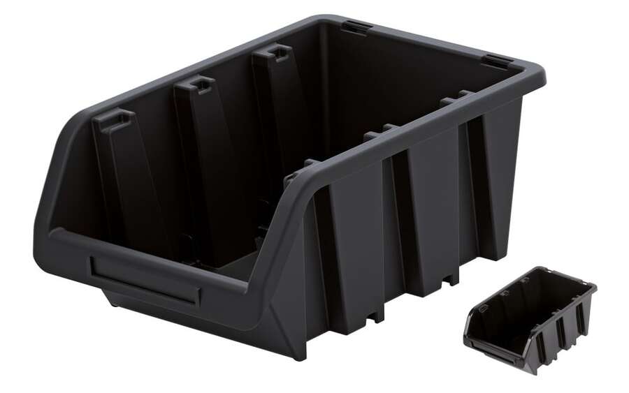 Prosperplast Kuweta KISTENBERG 6 Black Workshop Storage Box 100x155x70mm For Tools And Workshop Accessories - Sturdy And Durable - B - View 1