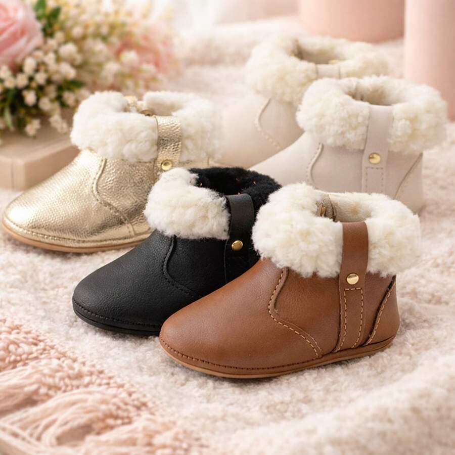Baby Girl's Feather Booties For Newborns - 5 Colors - Beige - View 1