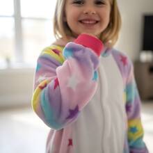 nerd hunters Kids Cozy Rabbit Hooded Kigurumi Pajama Suit - Multicolor - View 5
