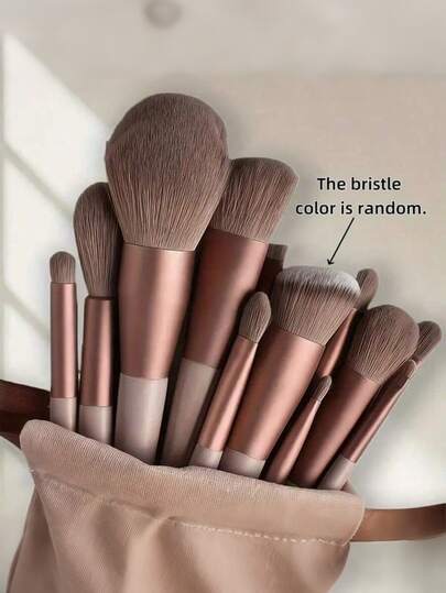 13pcs Soft Makeup Brush Set, Suitable For Foundation, Eyeshadow, Powder, Blush Blending, Beauty Tools Fluffy Makeup Brush Set, Applicable For Makeup Powder, Ideal Gift For Girlfriend On Valentine's Day Or Birthday