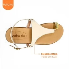 Beira Rio Women's Sandals With Gold Toe Detail New Release - White - View 6