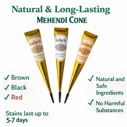1/3pcs Henna Cone, Brown/Black/Red Henna Temporary Tattoo, Temporary Tattoo, Henna Tattoo Semi-Permanent Henna Temporary Waterproof Tattoo Painting, For Temporary Tattoo Body Art Painting