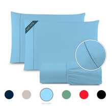 A Touch Of Sophistication: 3-Piece Sheet Set In 600 Thread Count Egyptian Cotton - Baby Blue - View 6