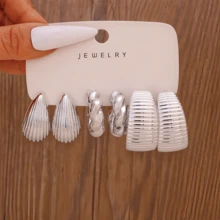 Juego de 3-9 pares de pendientes de mujer de alta calidad con baño de plata, que incluye elementos de flor, aro y en forma de corazón. Pendientes versátiles y vintage, adecuados para uso diario, banquetes, citas, regalos (regalo de alta calidad para amigos, familia, hermanas) y fiestas. - Estilo 1 - Ver 8