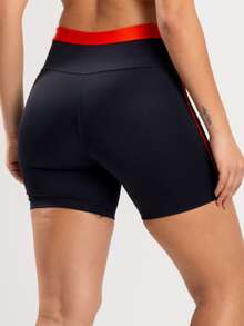 Kit 3 Peças Fitness Conjunto Legging com detalhe em Vivo, Short e Top Frente Única - Laranja - Visão 7