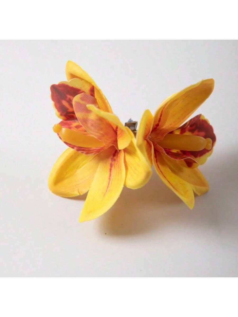 3pcs Calla Lily Artificial Flower Hair Clips, Sweet Beach Holiday Decor Hair Accessories, Valentine's Day Gift For Women