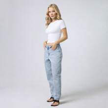 Set Of 3 Baby Tees - New Release - Comfortable Everyday Wear - Gym Fit - Fits The Body - Shopping - Casual - Simple - Basic - IMMEDIATE SHIPPING - Blue+White+Brown - View 4